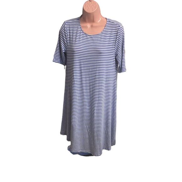 OLD‎ NAVY Women’s Blue & White striped Nautical shift  Dress Size Medium - Picture 1 of 7